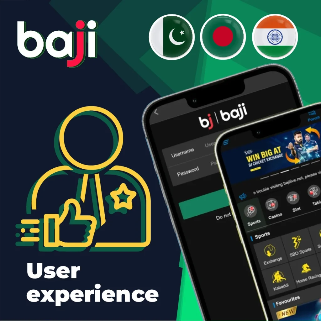 User experience in Baji Live application and website